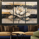 Abstract Lotus Flower Wall Art Canvas Print, Meditation Yoga
