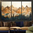 Rustic Wood Mountain Wall Art Print | Triptych Giclee Print by MyGreatCanvas | Canvas Wall Art Prints | Photo Prints & Wall Decor