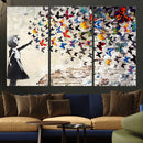 Banksy Graffiti Wall Art Canvas Print: Girl Releasing