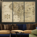 Vintage Middle Earth Map Wall Art Canvas – Lord of the Rings