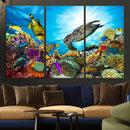 Colorful Coral Reef and Sea Life Turtle Canvas Print, by MyGreatCanvas | Canvas Wall Art Prints | Photo Prints & Wall Decor