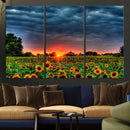 Golden Sunflower Field at Sunset – Breathtaking Sky and by MyGreatCanvas | Canvas Wall Art Prints | Photo Prints & Wall Decor