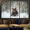 Grizzly Bear Wall Art – Framed Snowy Forest Canvas Artwork, by MyGreatCanvas | Canvas Wall Art Prints | Photo Prints & Wall Decor