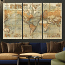Push Pin World Map Canvas Print – Travel Tracker Wall Art