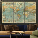 Push Pin World Map Canvas Print – Travel Tracker Wall Art