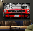 Red Mustang Car Wall Art – Framed Classic Vehicle Canvas by MyGreatCanvas | Canvas Wall Art Prints | Photo Prints & Wall Decor