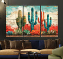 Colorful Cacti Wall Art – Framed Vibrant Succulent Canvas by MyGreatCanvas | Canvas Wall Art Prints | Photo Prints & Wall Decor