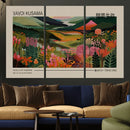 Yayoi Kusama Landscape Canvas Print, Vibrant Floral Mountain