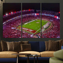 Bryant-Denny Stadium Night Game Triple Canvas Wall Art - by MyGreatCanvas | Canvas Wall Art Prints | Photo Prints & Wall Decor