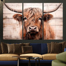 Vintage Scottish Highland Cow Cattle Art Print Farmhouse