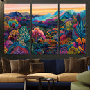Colorful Abstract Landscape Wall Art Print Canvas - Vibrant