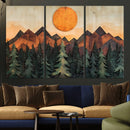 Sunset Mountain Landscape Canvas Wall Art Print - Nature
