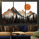 Modern Abstract Mountain Canvas Wall Art Print, Abstract