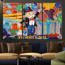 Pop Art Monopoly Man Canvas Wall Art Print - Bold and
