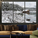 Winter Wall Art - Cabin by the Lake Canvas Wall Art - Serene by MyGreatCanvas | Canvas Wall Art Prints | Photo Prints & Wall Decor