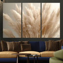 Pampas Grass Canvas Wall Art - Elegant Neutral Decor for