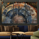 Framed Tree Ring Wall Art - Abstract Colorful Tree Ring Wall