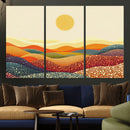 YAYOI KUSAMA Colorful Dot Art Landscape Canvas - Framed
