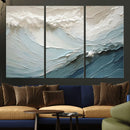 Waves Abstract Wall Art Print, Modern Framed Abstract Canvas
