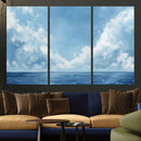 Abstract Ocean Print Artwork- Serene Blue Ocean Canvas Wall