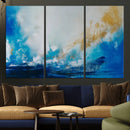 Blue Abstract Print - Dynamic Ocean-Inspired Canvas Wall Art