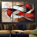 Abstract Wall Art - Modern Red and White Canvas Wall Art