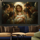 Mary Jesus Canvas Wall Art Print - Madonna and Child with