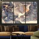 Abstract Blue and Gold Wall Art - Fluid Ink Artwork - Modern