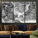 Black White Abstract Canvas Wall Art - Fluid Ink Artwork -