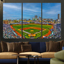Wrigley Field Chicago Cubs Panoramic Canvas Print –