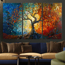 Yggdrasil Tree of Life Mosaic Stained Glass Wall Art Canvas,