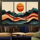 Mountain Triptych Wall Art Canvas Print – Western Nature