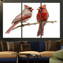 Cardinal Canvas Wall Art - Male and Female Cardinal Print -