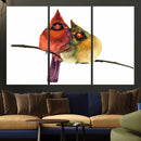 Cardinal Bird Canvas Wall Art - Male and Female Cardinal