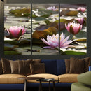 Lotus Flower Wall Art Canvas Print, Water Lily Large Wall