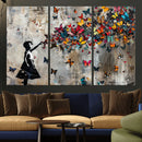 Butterfly Girl Wall Art – Vibrant Street Style Canvas Print,
