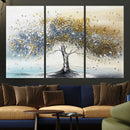 Silver Tree Wall Art – Framed Golden Leaves Canvas Artwork, by MyGreatCanvas | Canvas Wall Art Prints | Photo Prints & Wall Decor