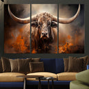 Highland Bull Canvas Abstract Canvas Wall Art Print –