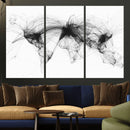 Flight Routes Air Traffic Map Canvas Wall Art - Framed -