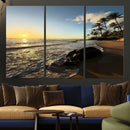Tropical Beach Wall Art - Stunning Ocean Sunset Canvas Print