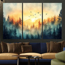 Abstract Forest Wall Art Print- Serene Nature Canvas Print