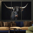 Majestic Longhorn Bull Wall Art Canvas Print – Dark by MyGreatCanvas | Canvas Wall Art Prints | Photo Prints & Wall Decor