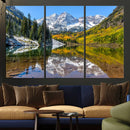 Maroon Bells Wall Art – Framed Snowy Mountain Canvas by MyGreatCanvas | Canvas Wall Art Prints | Photo Prints & Wall Decor