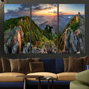 Mountain Sunset Panoramic Wall Art Canvas Print – Framed