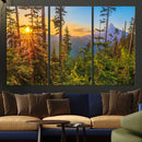 Forest Sunset Wall Art Canvas Print – Green Pines Sunset