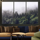 Misty Forest Wall Art Canvas Print – Foggy Pines Pine Valley