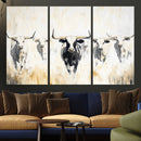 Texas Longhorn Wall Art Canvas Print – Rustic Western Bull