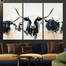Texas Longhorn Wall Art Canvas Print – Majestic Horned Bull