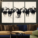 Texas Longhorn Wall Art – Framed Black White Cattle Canvas by MyGreatCanvas | Canvas Wall Art Prints | Photo Prints & Wall Decor