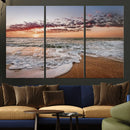 Ocean Sunset Wall Art Canvas Print – Framed Sandy Shore